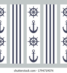 Pattern on the marine theme.  Anchor and rudder pattern with lines.