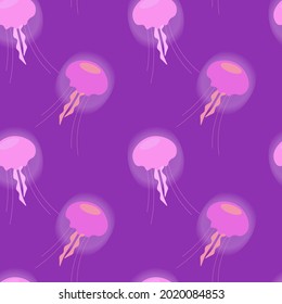 
The pattern on the marine theme is glowing jellyfish on a purple background.