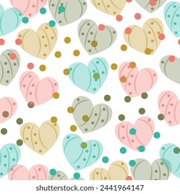 Pattern on a pink background multicolored hearts,  Repeating pattern Tile Swatch Included.