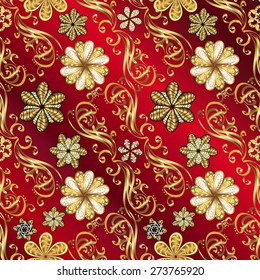 Pattern on red gradient background. Vector illustration.