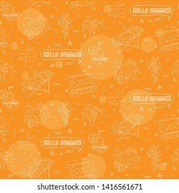 Pattern on a summer theme. Technique and gadgets rest.