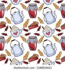 Pattern on the theme of autumn. Vector illustration