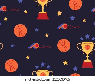 Pattern on the theme of basketball. For printing on any surface.
