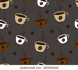 Pattern on the theme of coffee. Seamless. Vector.
