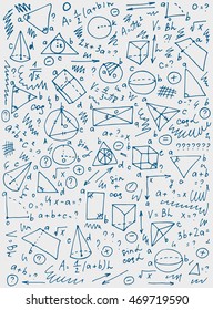 Pattern on the theme of learning with formulas and graphs. Vector Illustration. eps 10