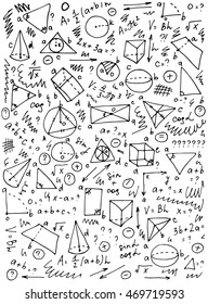 Pattern on the theme of learning with formulas and graphs. Vector Illustration. eps 10
