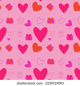 A pattern on the topic of February 14. Valentine's Day