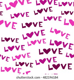 pattern on Valentine's Day. The pattern of hearts. Romantic background. Background for lovers.