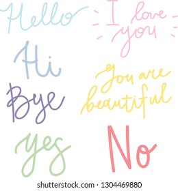 Pattern on a white background with the words.