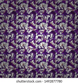 Pattern on white, black and purple. Vector illustration. Seamless of Variety Muffins, Poppy seed, Chocolate Chip, Pumpkin Cream, Chocolate and Delicious Breakfast or Dessert Muffins.