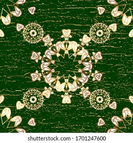 Patrón de colores blanco y azul con elementos dorados. Arabescos de estilo oriental. Patrón dorado vectorial. Rulos de textura dorada.