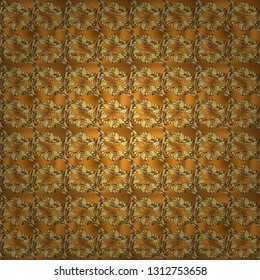 Pattern on yellow and brown colors. Seamless element woodcarving. Patina. Furniture in classic style. Luxury furniture. Yellow and brown backdrop with gold trim. Carving. Small depth of field.