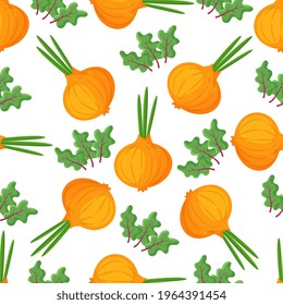 Cebolla de patrón con cebolla verde, cebolla en la parte superior aislada en el fondo, planta plana para blog culinario, receta de video