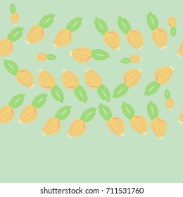 Pattern with onion, seamless . Hand drawn.