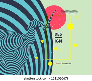 Pattern with optical illusion. Abstract 3D geometrical background. Asian vector illustration.