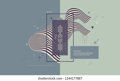 Pattern with optical illusion. Abstract 3D geometrical background. Vector illustration.