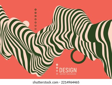 Pattern with optical illusion. Abstract 3D geometrical background. Dynamic effect. Futuristic technology style. Motion vector illustration.