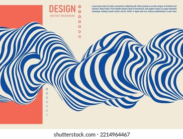 Pattern with optical illusion. Abstract 3D geometrical background. Dynamic effect. Futuristic technology style. Motion vector illustration.