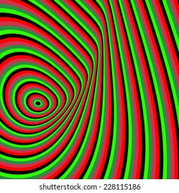 Pattern with optical illusion. Abstract background. Optical art. 3d vector illustration.