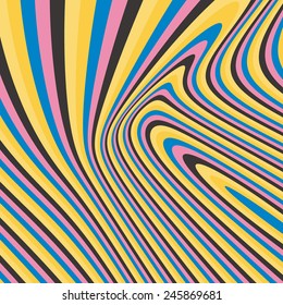 Pattern with optical illusion. Abstract background. Optical art. 3d vector illustration.