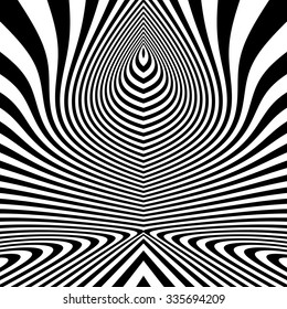 Pattern With Optical Illusion. Abstract Background. Optical Art. 3d Vector Illustration.