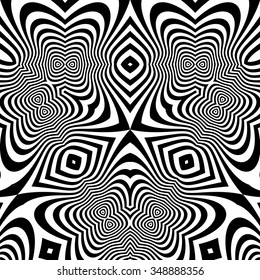 Pattern With Optical Illusion. Abstract Background. Optical Art. 3d Vector Illustration.
