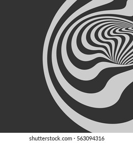 Pattern With Optical Illusion. Abstract Background. Optical Art. 3d Vector Illustration. 