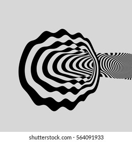 Pattern With Optical Illusion. Abstract Background. Optical Art. 3d Vector Illustration.