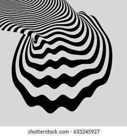 Padrão com ilusão ótica. Resumo. Arte óptica. Ilustração vetorial 3d.
