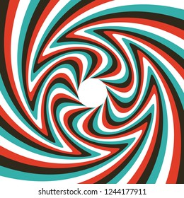 Pattern with optical illusion. Abstract striped background. Vector illustration. 