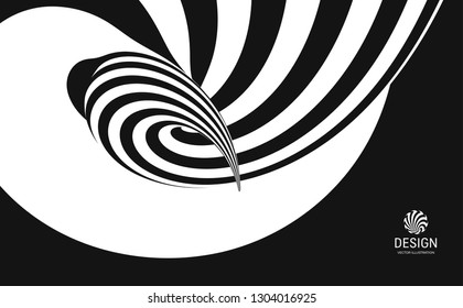 Pattern with optical illusion. Abstract striped background. Vector illustration.