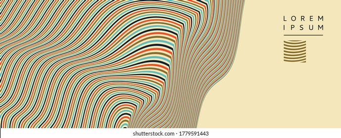 Pattern with optical illusion. Abstract striped background. 3d vector illustration. 