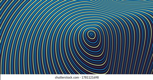 Pattern with optical illusion. Abstract striped background. 3d vector illustration. 