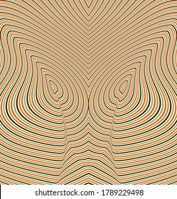 Pattern with optical illusion. Abstract striped background. 3d vector illustration. 