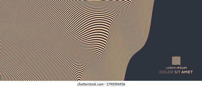 Pattern with optical illusion. Abstract striped background. 3d vector illustration. 