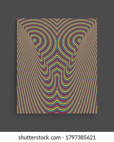 Pattern with optical illusion. Abstract striped background. 3d vector illustration. 