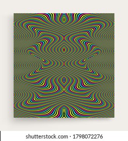 Pattern with optical illusion. Abstract striped background. 3d vector illustration. 