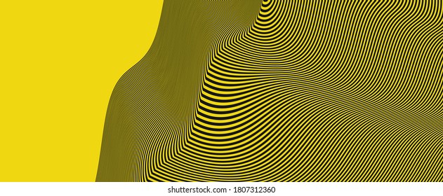 Pattern with optical illusion. Abstract striped background. 3d vector illustration. 