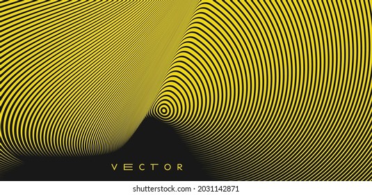 Pattern with optical illusion. Abstract striped background. 3d vector illustration. 