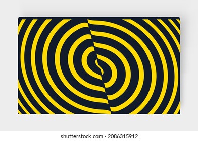 Pattern with optical illusion. Abstract striped background with ripple effect. Vector illustration.