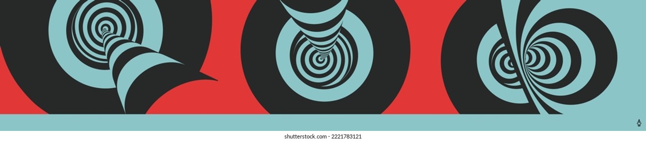Pattern with optical illusion. Abstract striped background. Vector illustration. Design for banner, flyer, poster, cover or brochure.