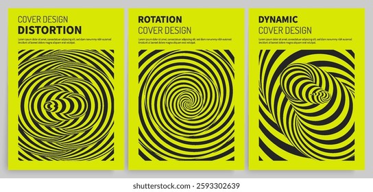 Pattern with optical illusion. Abstract striped background. Cover design template. 3D vector illustration for brochure, annual report, magazine, poster, presentation, flyer and banner.