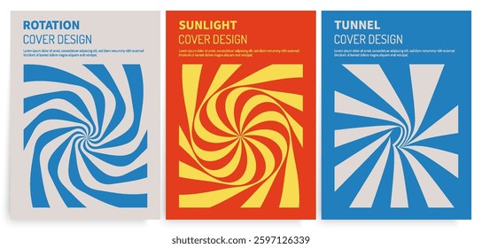 Pattern with optical illusion. Abstract striped background. Cover design template. 3D vector illustration for brochure, annual report, magazine, poster, presentation, flyer and banner.