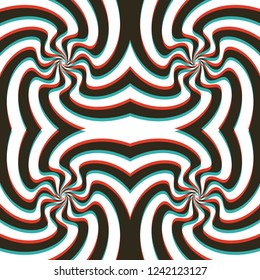 Pattern with optical illusion. Black and white design. Abstract striped background. Vector illustration.
