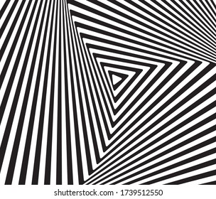 Pattern with optical illusion. Black and white background. Vector illustration.
