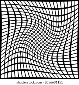 Pattern with optical illusion. Black and white design. Abstract striped background. Abstract 3D geometrical background. Vector illustration kaleidoscope.