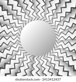 Pattern with optical illusion. Black and white design. Abstract striped background. Vector illustration