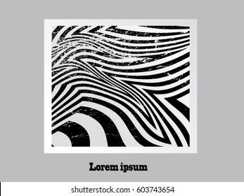 Pattern with optical illusion. Black and white background. Business brochure. Cover design template. Vector Illustration.