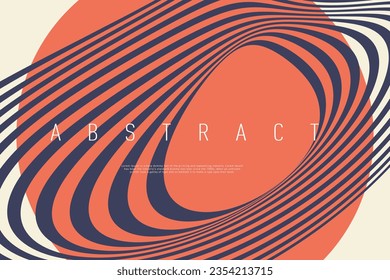 Pattern Optical Illusion Y2K Backgrounds. Abstract 3d Psychedelic Striped in Bauhaus Style. Geometric Art Swirling Lines for Banner, Poster, Website, Placard, Cover, Advertising. 
