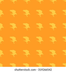 Pattern orange background Halloween raven stylish illustration
